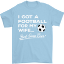 Football for My Wife Best Swap Ever Funny Mens T-Shirt Cotton Gildan Light Blue