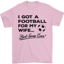 Football for My Wife Best Swap Ever Funny Mens T-Shirt Cotton Gildan Light Pink