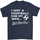 Football for My Wife Best Swap Ever Funny Mens T-Shirt Cotton Gildan Navy Blue