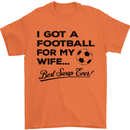 Football for My Wife Best Swap Ever Funny Mens T-Shirt Cotton Gildan Orange
