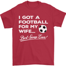 Football for My Wife Best Swap Ever Funny Mens T-Shirt Cotton Gildan Red