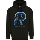 Football on the Brain Funny Footy Player Mens 80% Cotton Hoodie Black
