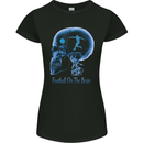 Football on the Brain Funny Footy Player Womens Petite Cut T-Shirt Black