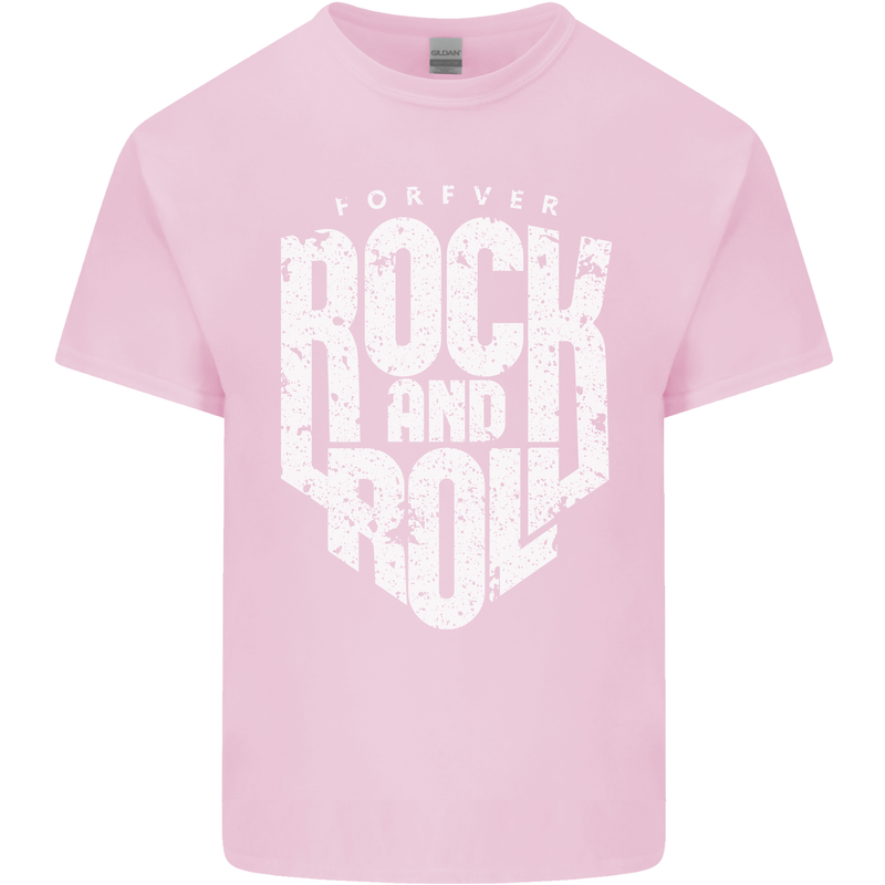 Forever Rock and Roll Guitar Music Kids T-Shirt Childrens Light Pink