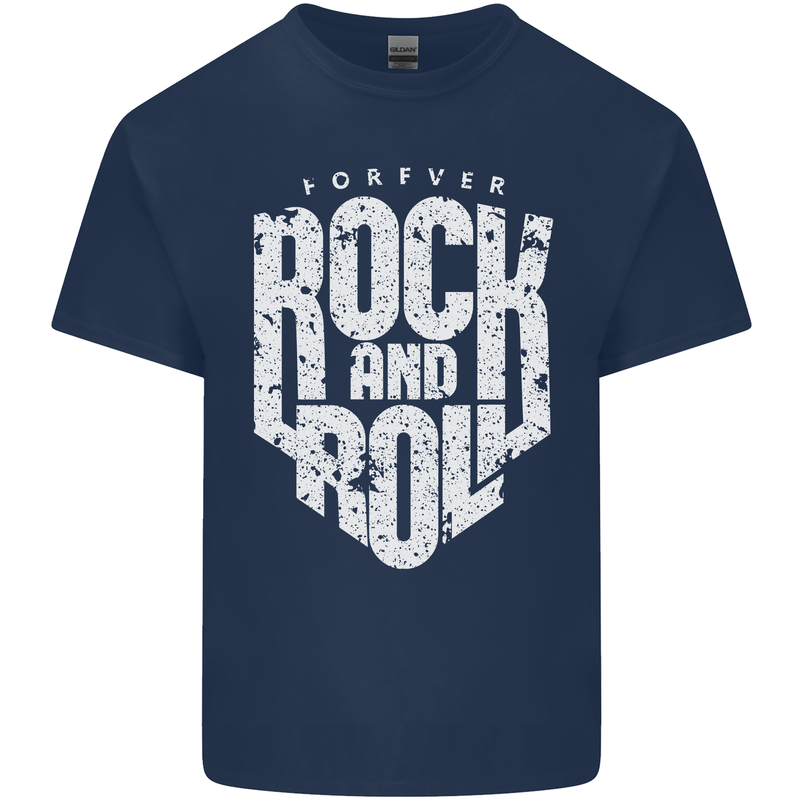 Forever Rock and Roll Guitar Music Kids T-Shirt Childrens Navy Blue