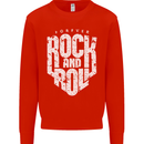 Forever Rock and Roll Guitar Music Mens Sweatshirt Jumper Bright Red