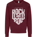 Forever Rock and Roll Guitar Music Mens Sweatshirt Jumper Maroon
