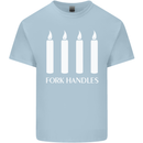 Four Candles Fork Handles Funny Two Ronnies Mens Cotton T-Shirt Tee Top Light Blue