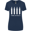Four Candles Fork Handles Funny Two Ronnies Womens Wider Cut T-Shirt Navy Blue