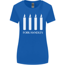 Four Candles Fork Handles Funny Two Ronnies Womens Wider Cut T-Shirt Royal Blue