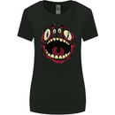Four Eyed Scary Monster Halloween Womens Wider Cut T-Shirt Black