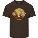 Free Kisses Animals Cow Monkey Giraffe Mens Cotton T-Shirt Tee Top Dark Chocolate