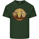 Free Kisses Animals Cow Monkey Giraffe Mens Cotton T-Shirt Tee Top Forest Green