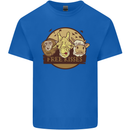 Free Kisses Animals Cow Monkey Giraffe Mens Cotton T-Shirt Tee Top Royal Blue