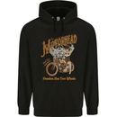 Freedom Has Two Wheels Motorcycle Biker Mens Hoodie Black