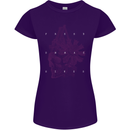 Freedom Machines Skull Womens Petite Cut T-Shirt Purple