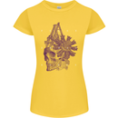 Freedom Machines Skull Womens Petite Cut T-Shirt Yellow