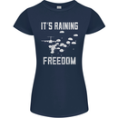 Freedom Parachute Regiment Para 1 2 3 4 SAS Womens Petite Cut T-Shirt Navy Blue