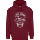 Freedom Wheels Cafe Racer Biker Motorcycle Mens 80% Cotton Hoodie Maroon