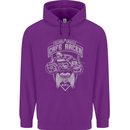 Freedom Wheels Cafe Racer Biker Motorcycle Mens 80% Cotton Hoodie Purple