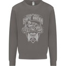 Freedom Wheels Cafe Racer Biker Motorcycle Mens Sweatshirt Jumper Charcoal