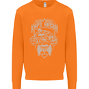 Freedom Wheels Cafe Racer Biker Motorcycle Mens Sweatshirt Jumper Orange
