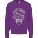 Freedom Wheels Cafe Racer Biker Motorcycle Mens Sweatshirt Jumper Purple