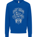 Freedom Wheels Cafe Racer Biker Motorcycle Mens Sweatshirt Jumper Royal Blue