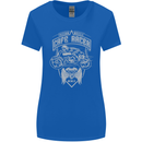 Freedom Wheels Cafe Racer Biker Motorcycle Womens Wider Cut T-Shirt Royal Blue