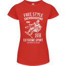 Freestyling Snowboarding Snowboard Womens Petite Cut T-Shirt Red