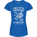 Freestyling Snowboarding Snowboard Womens Petite Cut T-Shirt Royal Blue