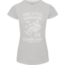 Freestyling Snowboarding Snowboard Womens Petite Cut T-Shirt Sports Grey