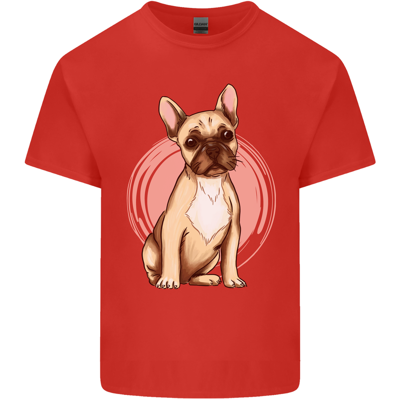 French Bulldog Mens Cotton T-Shirt Tee Top Red