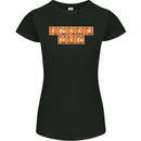 French Fries Periodic Table Chemistry Funny Womens Petite Cut T-Shirt Black