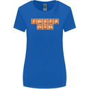 French Fries Periodic Table Chemistry Funny Womens Wider Cut T-Shirt Royal Blue