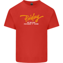 Friday My Second Favorite F Word Mens Cotton T-Shirt Tee Top Red