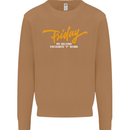 Friday My Second Favorite F Word Mens Sweatshirt Jumper Caramel Latte