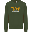 Friday My Second Favorite F Word Mens Sweatshirt Jumper Forest Green