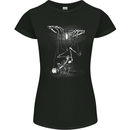 Full Moon Puppet Skeleton Halloween Skull Womens Petite Cut T-Shirt Black