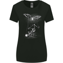 Full Moon Puppet Skeleton Halloween Skull Womens Wider Cut T-Shirt Black