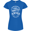 Full Throttle Motorcycle Biker Motorbike Womens Petite Cut T-Shirt Royal Blue