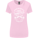 Full Throttle Motorcycle Biker Motorbike Womens Wider Cut T-Shirt Light Pink