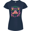 Fungi Magic Mushrooms Trippy LSD Womens Petite Cut T-Shirt Navy Blue