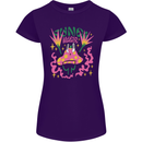 Fungi Magic Mushrooms Trippy LSD Womens Petite Cut T-Shirt Purple