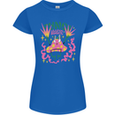 Fungi Magic Mushrooms Trippy LSD Womens Petite Cut T-Shirt Royal Blue