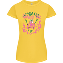 Fungi Magic Mushrooms Trippy LSD Womens Petite Cut T-Shirt Yellow