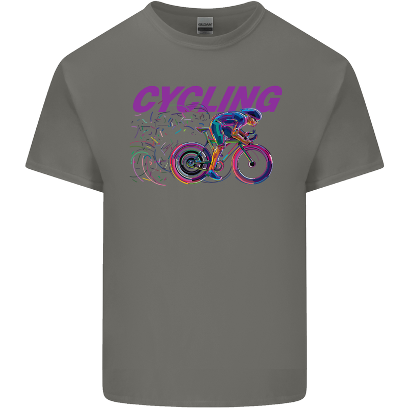 Funky Cycling Cyclist Bicycle Bike Cycle Mens Cotton T-Shirt Tee Top Charcoal