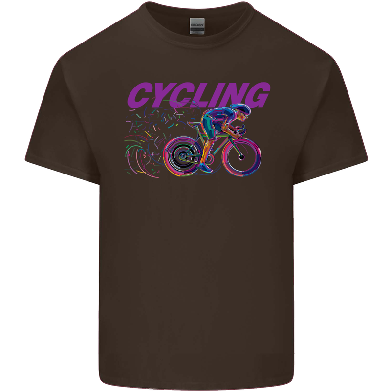 Funky Cycling Cyclist Bicycle Bike Cycle Mens Cotton T-Shirt Tee Top Dark Chocolate