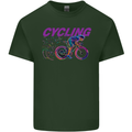 Funky Cycling Cyclist Bicycle Bike Cycle Mens Cotton T-Shirt Tee Top Forest Green