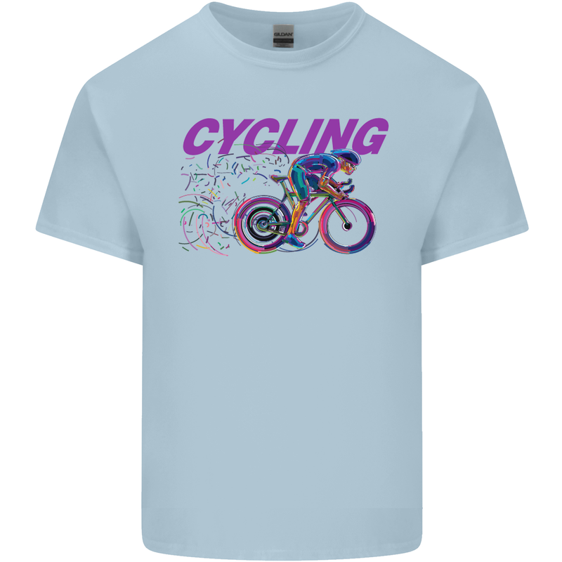 Funky Cycling Cyclist Bicycle Bike Cycle Mens Cotton T-Shirt Tee Top Light Blue